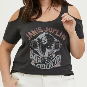 Janis Joplin Cold Shoulder Vintage Style Shirt - Sz 3x - Torrid ☮️